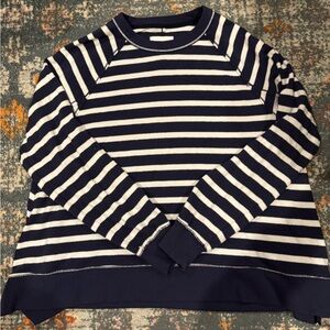 aerie Navy and White Striped Pullover Sweater